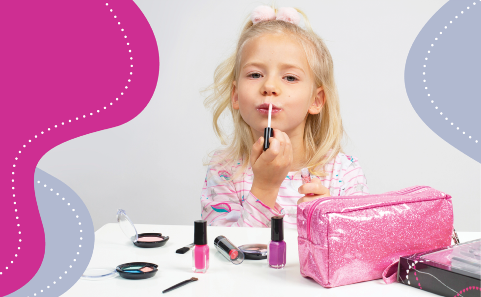 SmartEmily kids cosmetics pink set washable and safe for kids